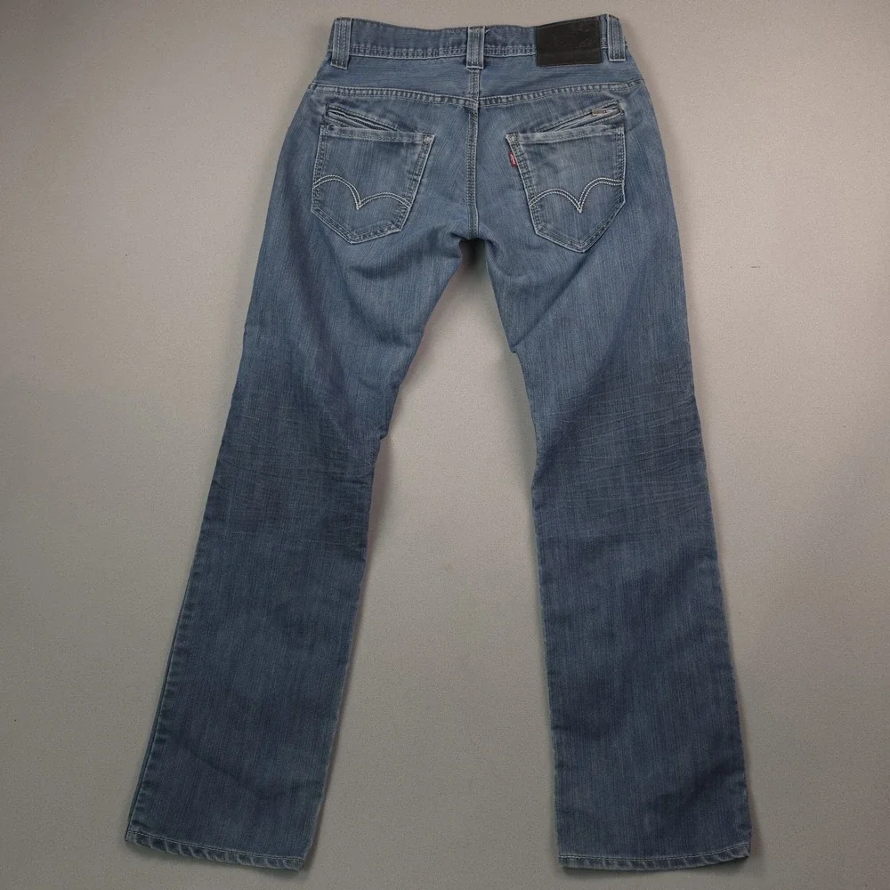 Levi's 514 Slim Straight Jeans Mens 29x30 Medium Blue Wash Zip Pockets Y2K Denim